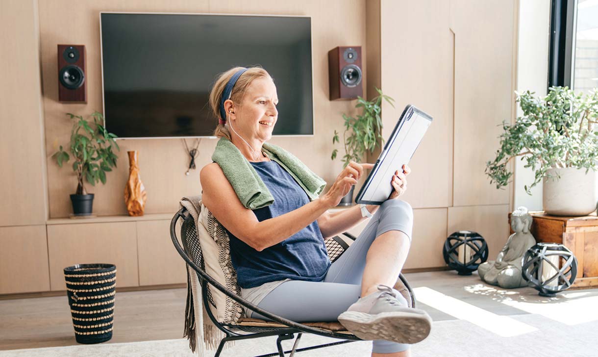 women on ipad