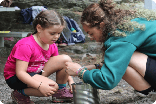 Girl Scouts working together