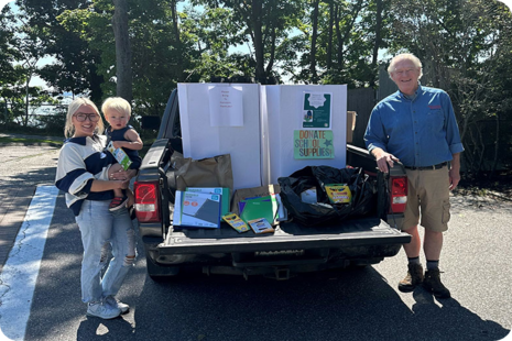 people at a supply drive