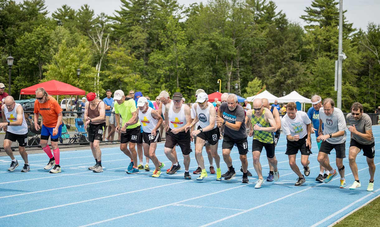 Competitors running at Martin's Point Senior Games event