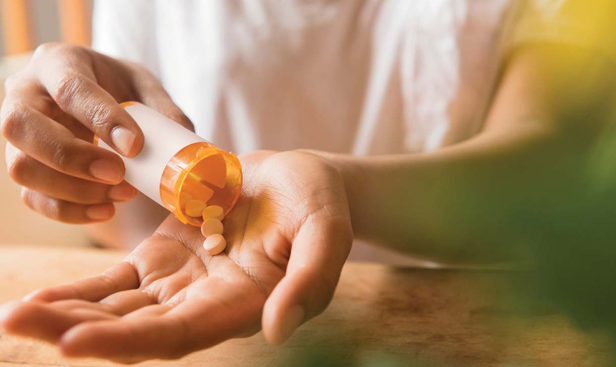 person taking medication