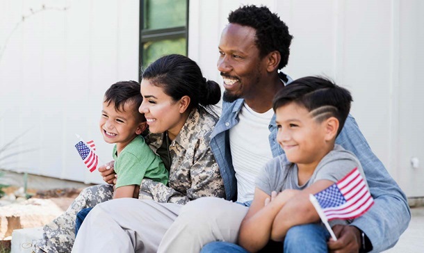 young military family with young children