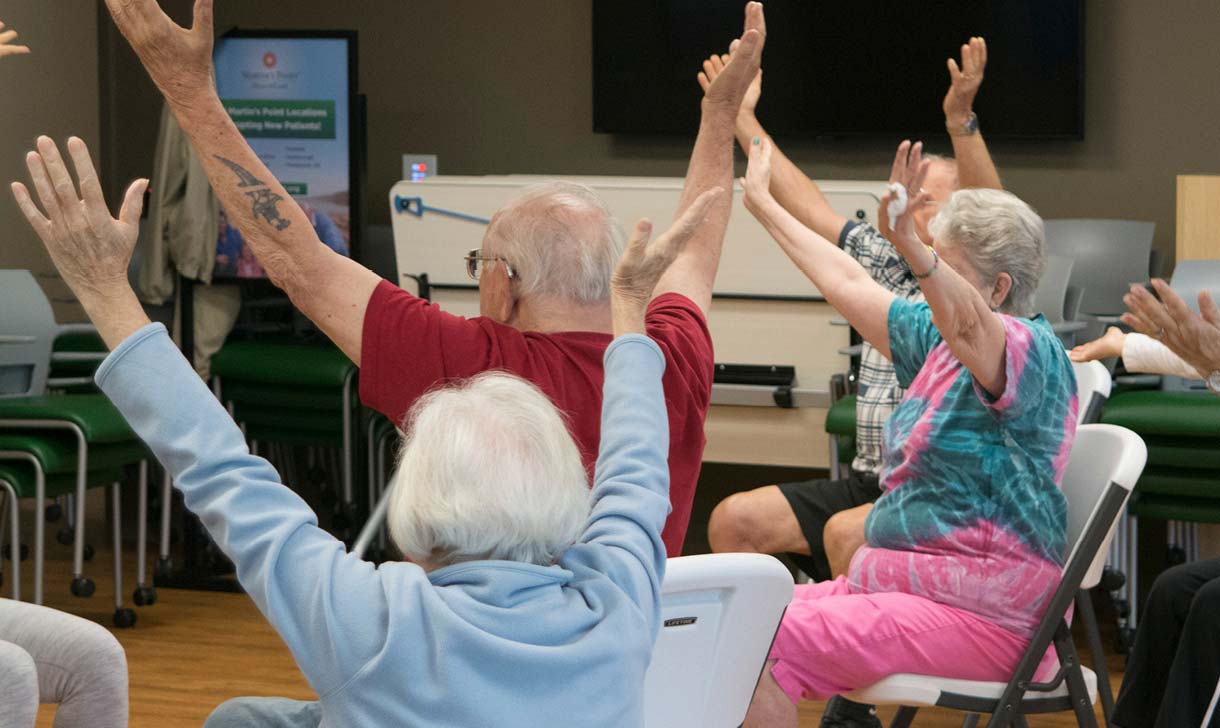 Seniors doing Chair Exercises