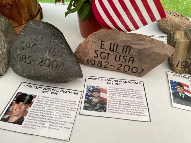 Close up of stones for soldiers