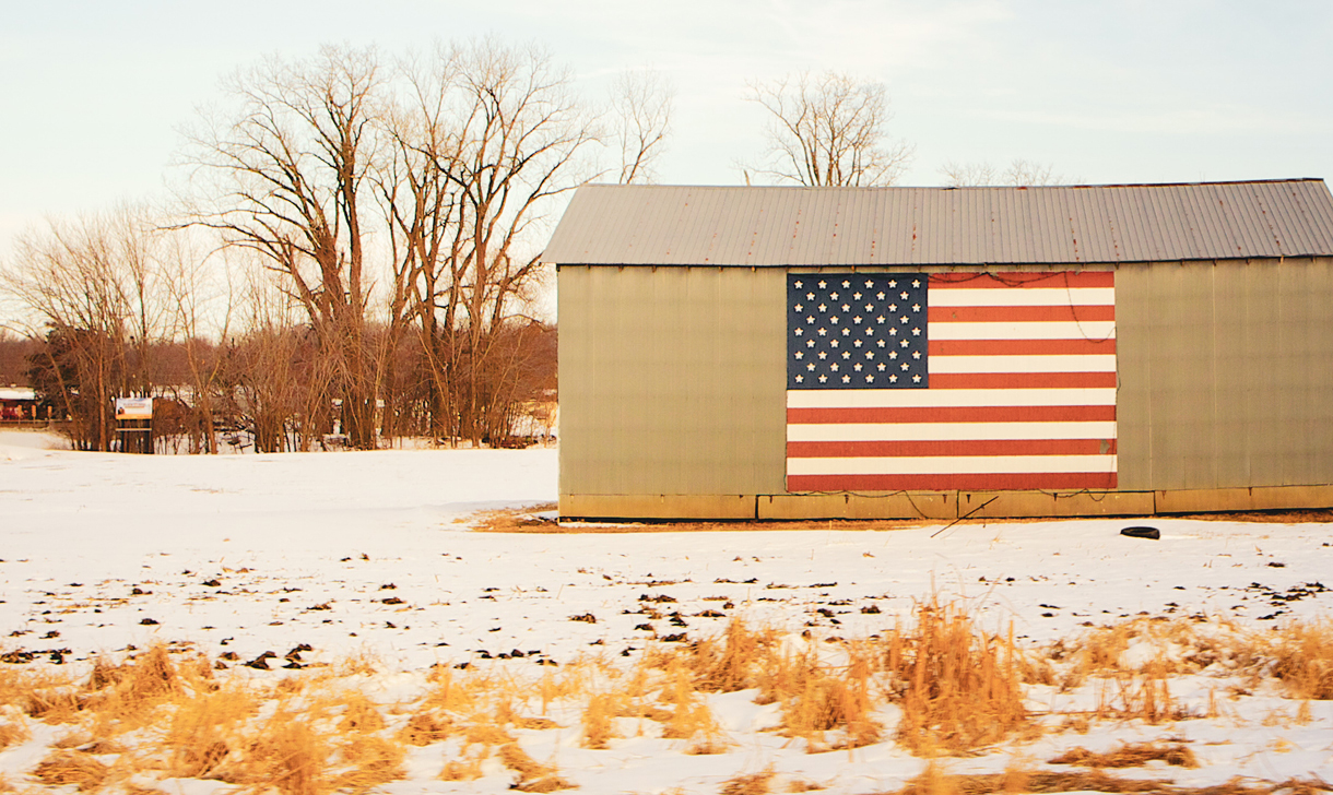  Large American flag on shed