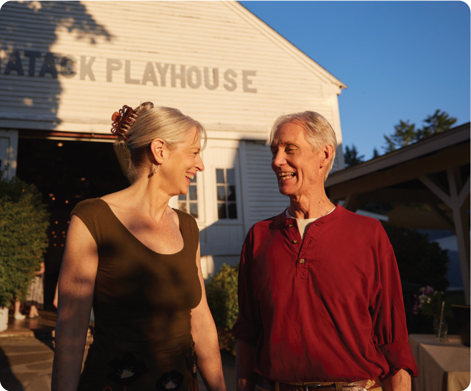 senior couple outside of theatre