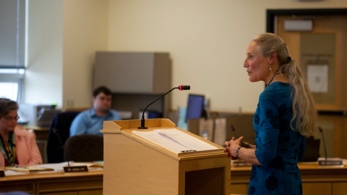 Female speaker at the Maine Audubon