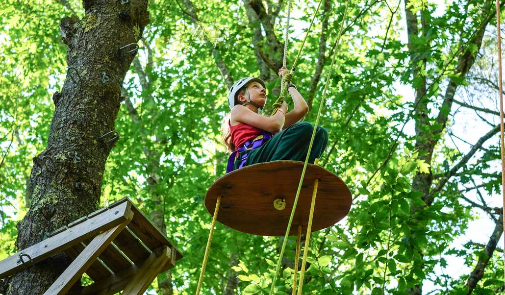 Girl Scout on ropes course