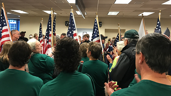 Martin's Point welcoming the honor flight