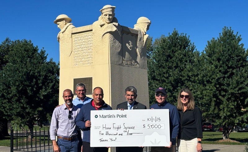 Honor Flight with banner
