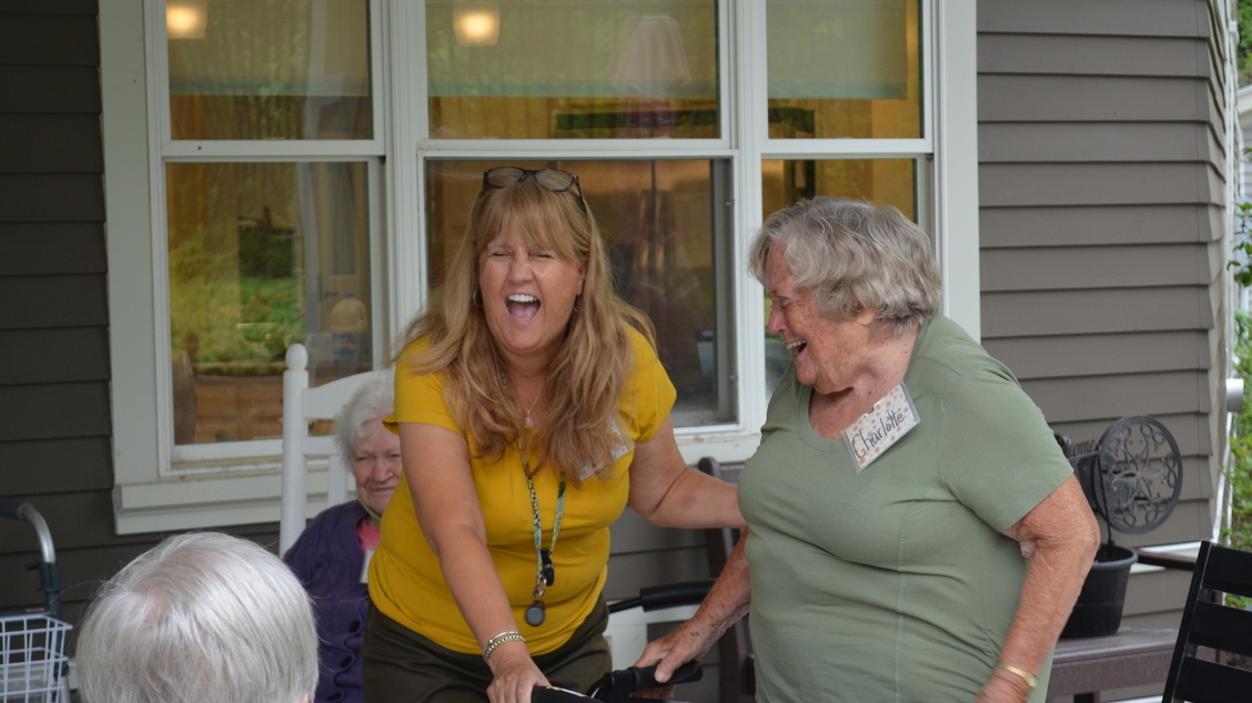 woman laughing