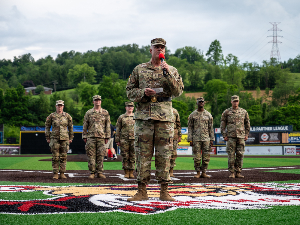 Military members at Washington Wild Things game