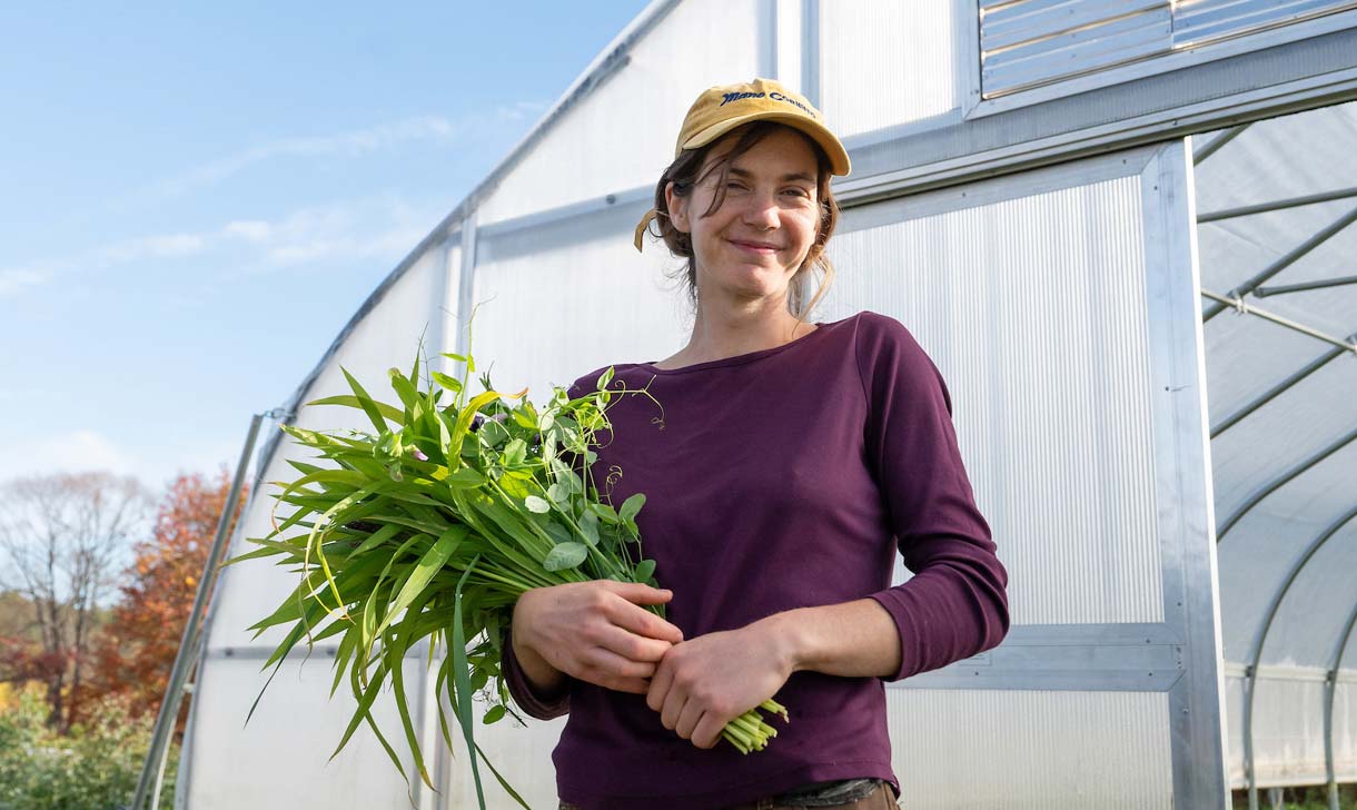 young woman gardening