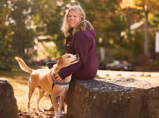 woman with dog