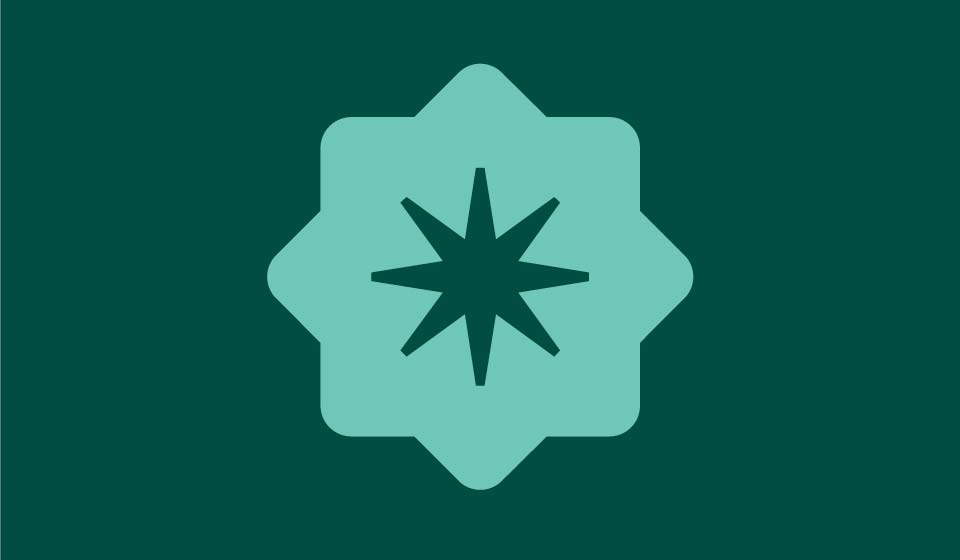 Martin’s Point brand medallion in seafoam on a dark green background.