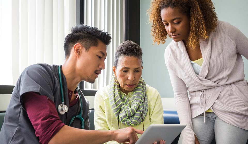 Care team reviewing health information
